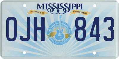 MS license plate OJH843