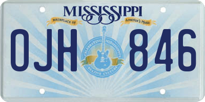 MS license plate OJH846