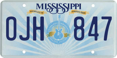 MS license plate OJH847