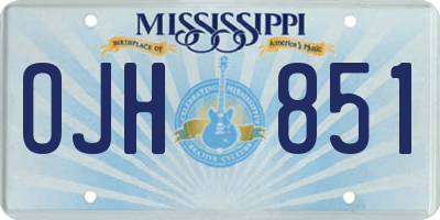MS license plate OJH851