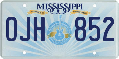 MS license plate OJH852
