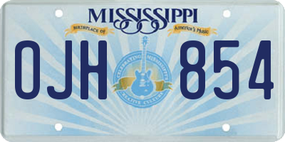 MS license plate OJH854
