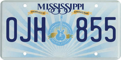 MS license plate OJH855