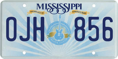 MS license plate OJH856