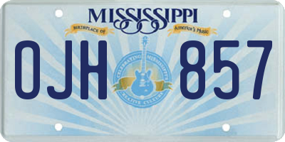 MS license plate OJH857