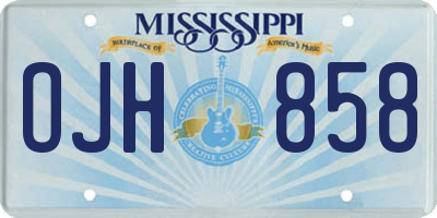 MS license plate OJH858