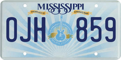 MS license plate OJH859