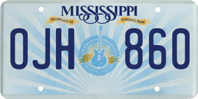 MS license plate OJH860