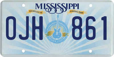 MS license plate OJH861