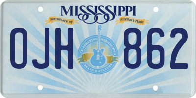 MS license plate OJH862