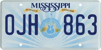 MS license plate OJH863