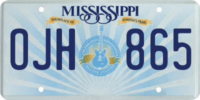 MS license plate OJH865