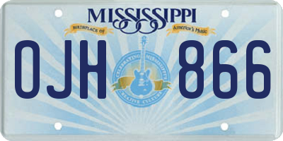 MS license plate OJH866