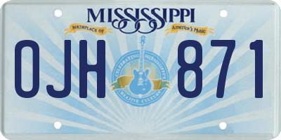 MS license plate OJH871