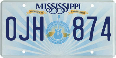 MS license plate OJH874