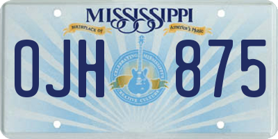 MS license plate OJH875