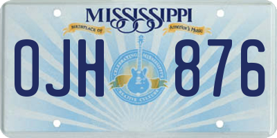 MS license plate OJH876