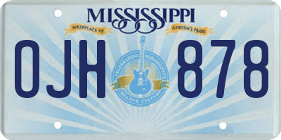 MS license plate OJH878
