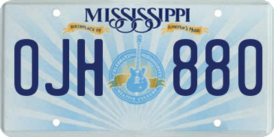 MS license plate OJH880