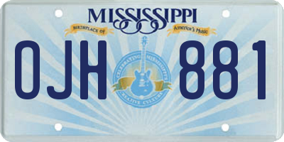 MS license plate OJH881
