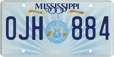 MS license plate OJH884