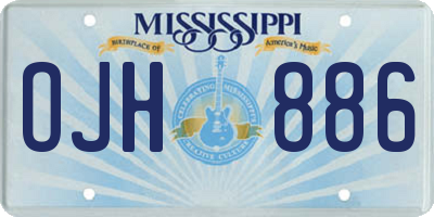 MS license plate OJH886