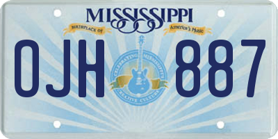 MS license plate OJH887