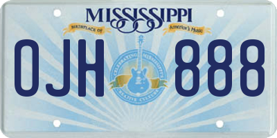 MS license plate OJH888