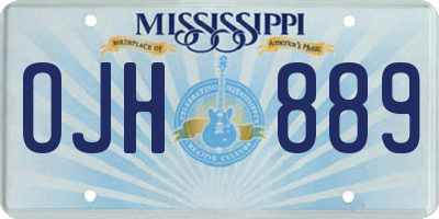 MS license plate OJH889