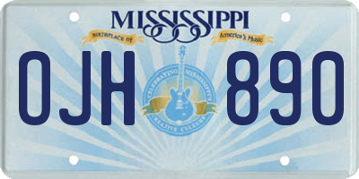 MS license plate OJH890