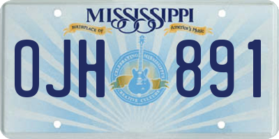 MS license plate OJH891