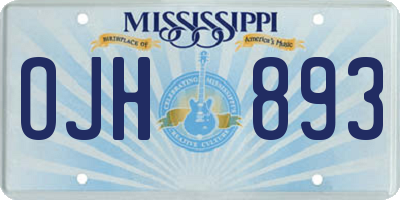 MS license plate OJH893
