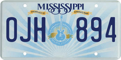MS license plate OJH894