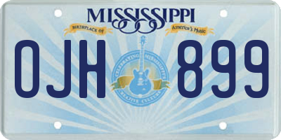 MS license plate OJH899