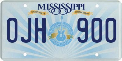 MS license plate OJH900