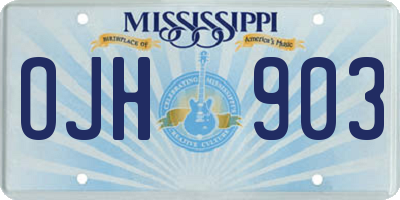 MS license plate OJH903
