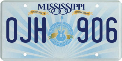 MS license plate OJH906