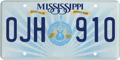 MS license plate OJH910
