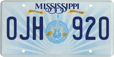 MS license plate OJH920