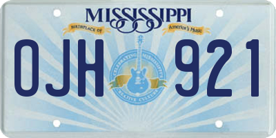 MS license plate OJH921