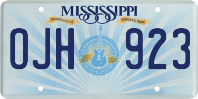 MS license plate OJH923