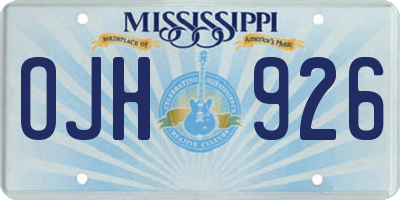 MS license plate OJH926