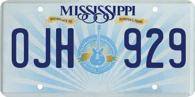 MS license plate OJH929