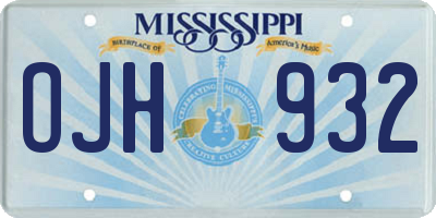MS license plate OJH932