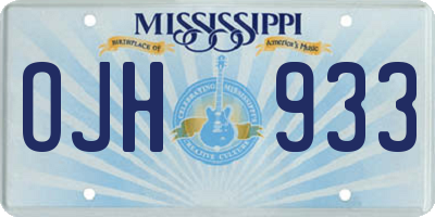 MS license plate OJH933