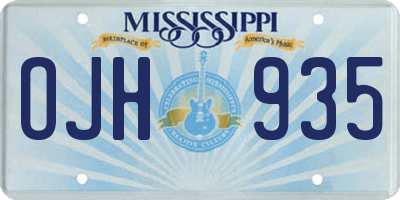 MS license plate OJH935