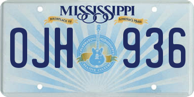 MS license plate OJH936
