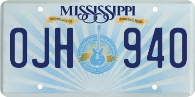 MS license plate OJH940
