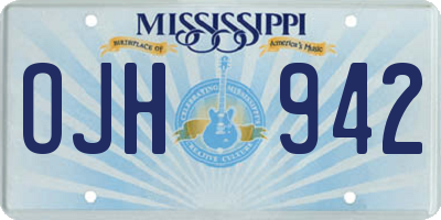 MS license plate OJH942