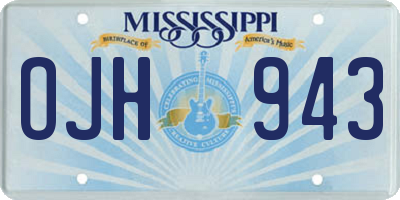 MS license plate OJH943